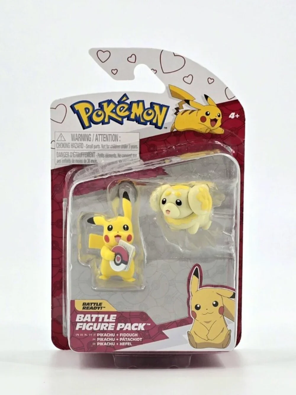 Pokemon Battle Ready Action Figure Pikachu and Fidough Valentine's Day 3 Items